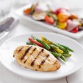 Summer grilling time - grilled chicken with vegetables. Royalty Free Stock Photo