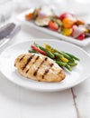 Summer grilling time - grilled chicken with vegetables. Royalty Free Stock Photo