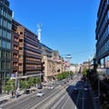 Summer on Hamngatan in Stockholm Royalty Free Stock Photo