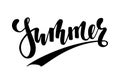 Summer. Hand drawn calligraphy and brush pen lettering. design for holiday greeting card and invitation of seasonal summer holiday