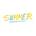 Summer hand drawn lettering. Creative typography for seasonal design. Royalty Free Stock Photo
