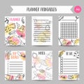 Summer hand drawn organizer. Beach doodle elements. Vacation and trevel printables Vector