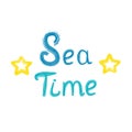 Summer hand drawn phrase Sea Time Royalty Free Stock Photo