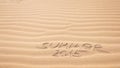 Summer 2015 handwriting on the sand Royalty Free Stock Photo