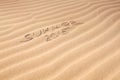 Summer 2015 handwriting on the sand Royalty Free Stock Photo