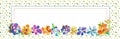 Summer happy watercolor painted paper-cut flowers border frame illustration. Website horizontal banner leader board