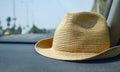 Summer hat in the car.