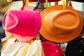 Summer hats for sale outdoor Royalty Free Stock Photo