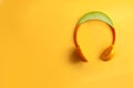 Summer headphones concept, made of food Royalty Free Stock Photo