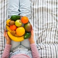 Summer healthy raw vegan clean eating breakfast in bed concept. Royalty Free Stock Photo