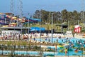 Water park summer heat crowd of people cooling down Royalty Free Stock Photo