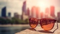 Summer heat wave in the city and blur background Royalty Free Stock Photo