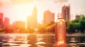 Summer heat wave in the city and blur background Royalty Free Stock Photo