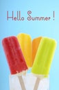 Summer is Here concept with bright color ice creams Royalty Free Stock Photo