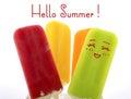 Summer is Here concept with bright color ice creams Royalty Free Stock Photo