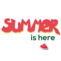 Summer is here vector watermelon illustraction Royalty Free Stock Photo