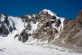 Mountain view of peak Teketor in Kyrgyzstan Royalty Free Stock Photo