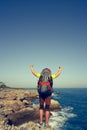 Summer hike along the coast. Royalty Free Stock Photo