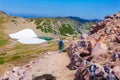 Summer Hike at Mount Rainier National park with view of Mt.Rainier.