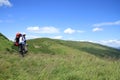 Summer hiking in the mountains.