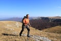 Summer hiking in the mountains.