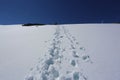 Summer hiking in snow mountains, Norway