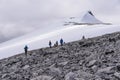 Summer hiking to the top of Glittertind