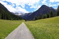 A summer hiking trail into the mountains of Austria
