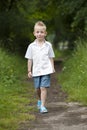 Summer hlidays: little boy in the wood