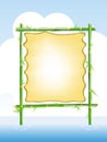 Summer holiday background and banner with bamboo