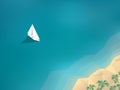 Summer holiday background with yacht sailing to a