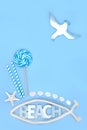 Summer Holiday Beach Sign and Symbols Royalty Free Stock Photo