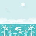 Summer holiday flat tropical vector elements