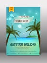 Summer holiday flyer, banner or template.