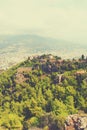 Summer holiday green landscape with mountainous turkey on a warm sunny day