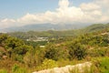 Summer holiday green landscape with mountainous turkey on a warm sunny day