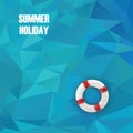 Summer holiday low poly poster with sea water in