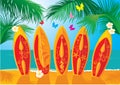 Summer Holiday Postcard - surf boards