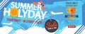 Summer Holiday Sale Banner 1500x600 Pixel.