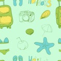 Summer holiday seamless ornament pattern Vector illustration. Royalty Free Stock Photo