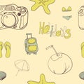 Summer holiday seamless ornament pattern Vector illustration. Royalty Free Stock Photo