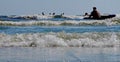 Seascape. Waves show. Summer, sea, sun, beach, holiday, fun and tourists - Black Sea, landmark attraction in Romania