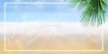 Summer Holiday Travel Background Design. Sand And Sea Landscape With Palm Tree