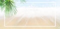 Summer Holiday Travel Background Design. Sand And Sea Landscape With Palm Tree