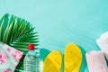 Summer holiday. Vacation background with beach accessories. Royalty Free Stock Photo