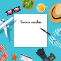 Summer holiday vacation concept, Plan illustration