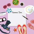 Summer holiday vacation concept, Plan illustration