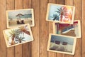 Summer holiday vacation photo album with instant photos Royalty Free Stock Photo