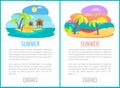 Summer Holiday and Vacation on Sea Vector Banner Royalty Free Stock Photo