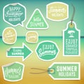 Summer holiday vacation stickers and labels